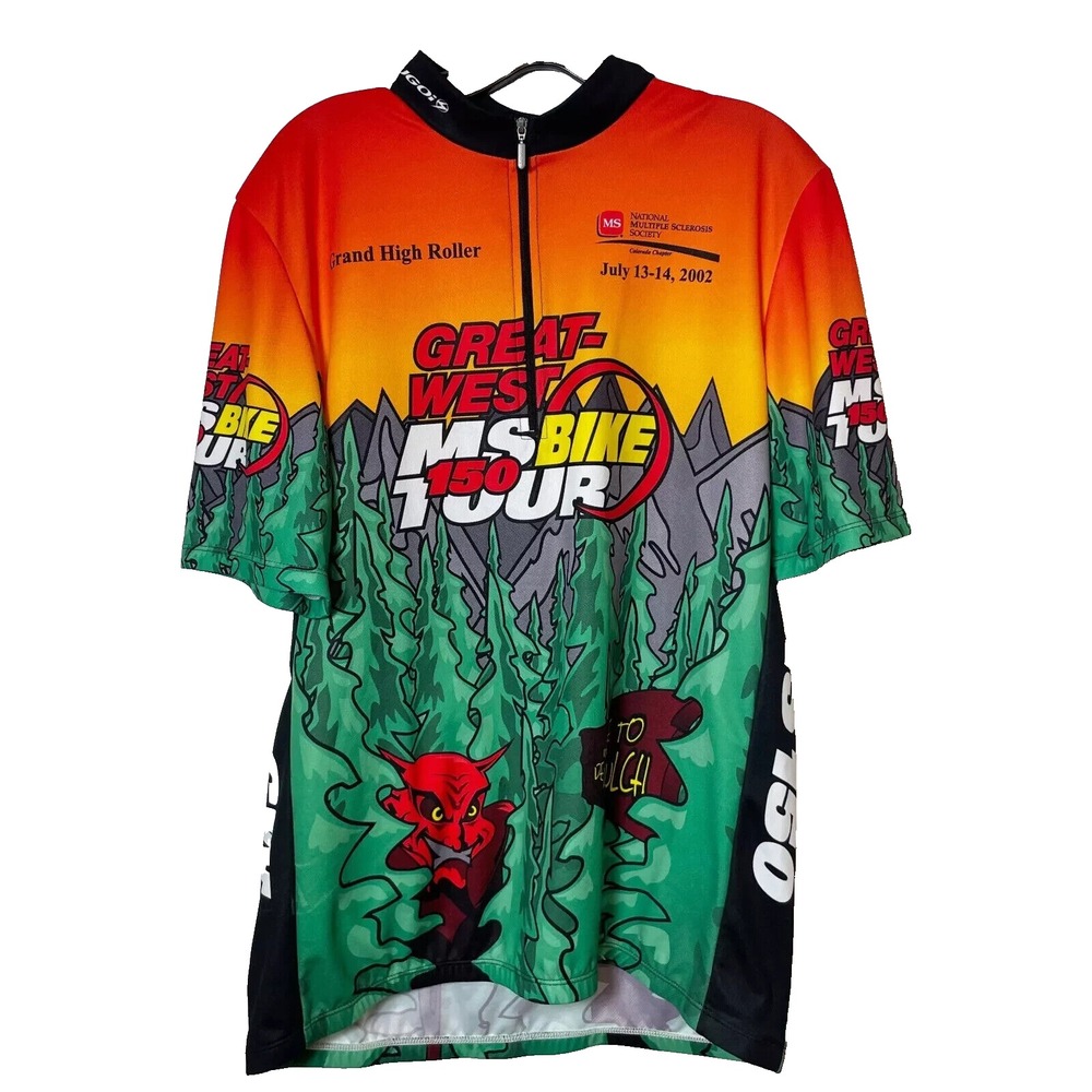 Sugoi Short Sleeve‎ Great-West MS 150 Bike Tour Jersey Mens M Multicolor Y2K